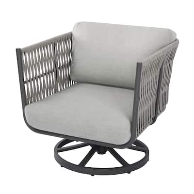 Elementi Milano Outdoor Aluminum Swivel Chair with Sunbrella® Cushions