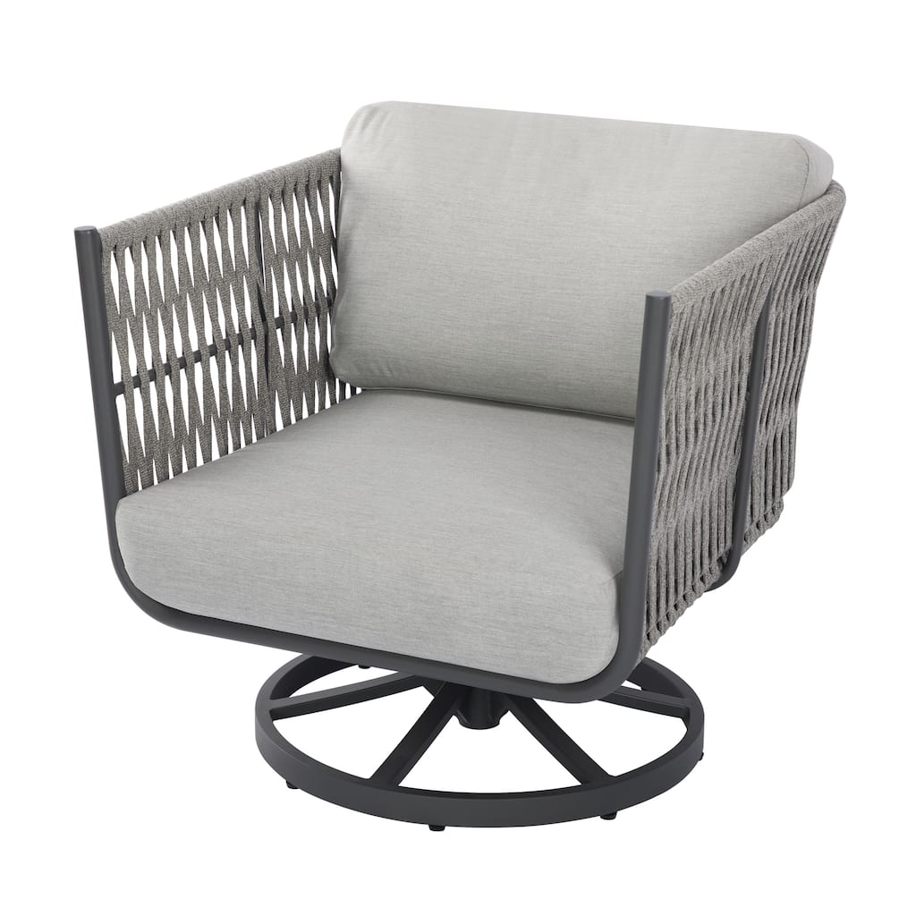 Elementi Milano Outdoor Aluminum Swivel Chair with Sunbrella® Cushions