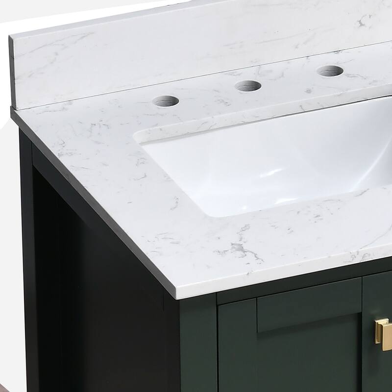 StarrySky 24 inch Undermount Single Sink Bathroom Vanity with Engineered Carrara Marble Top