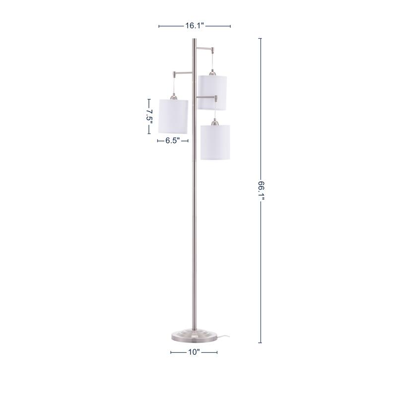 66.1" Tall Corner Tree Floor Lamp with 3-Light and Metal Base