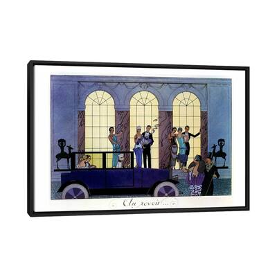 iCanvas "Farewell, engraved by Henri Reidel, 1920 (litho)" by George Barbier Framed Canvas Print