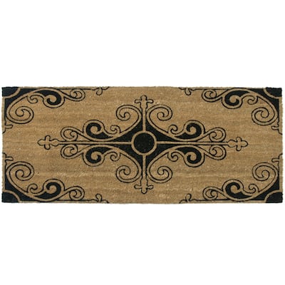Rubber-Cal "Traditional Fleur de Lis French Mat" Large Front Door Mat, 24 by 57-Inch