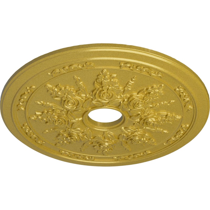 23 5/8"OD x 4"ID x 1 1/2"P Rose and Ribbon Ceiling Medallion