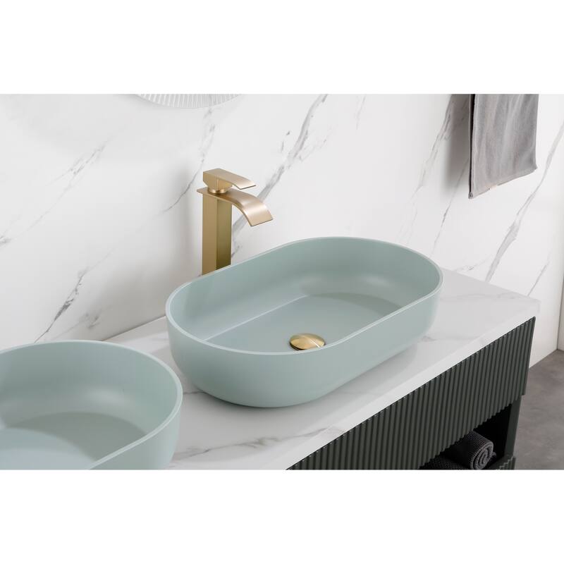 Modern 24-Inch Acrylic Bathroom Sink with Hydrophobic Surface, Non-Porous and Durable Design - 24in L