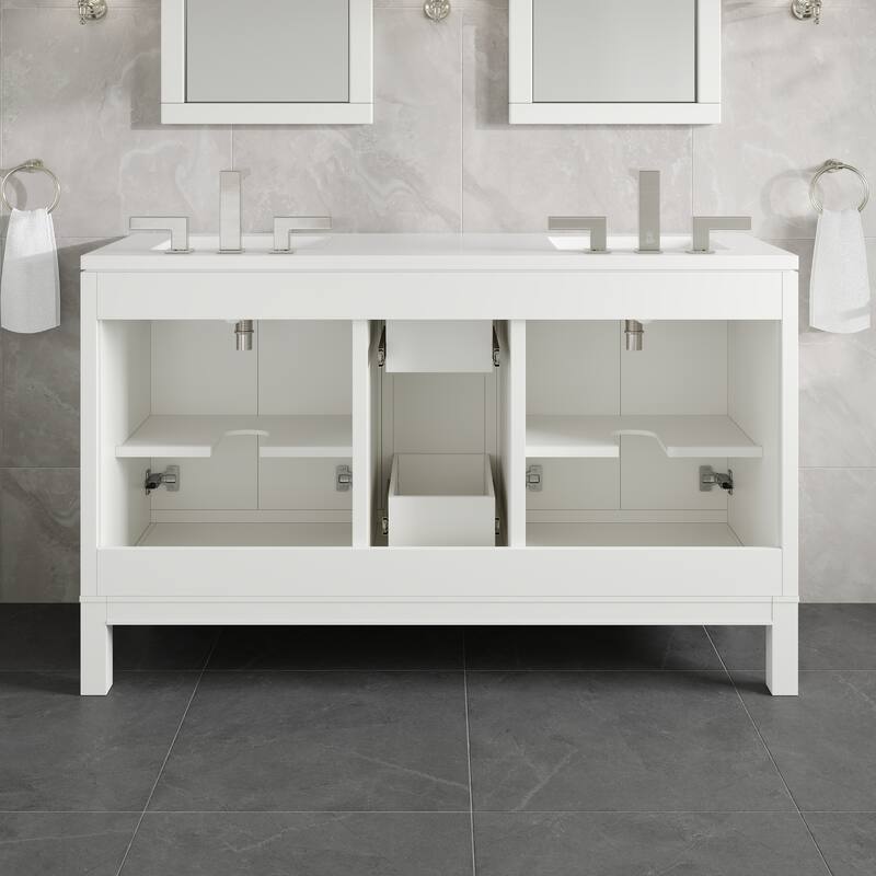 Eviva Cambridge Bath Vanity with Quartz Top and Porcelain Sink