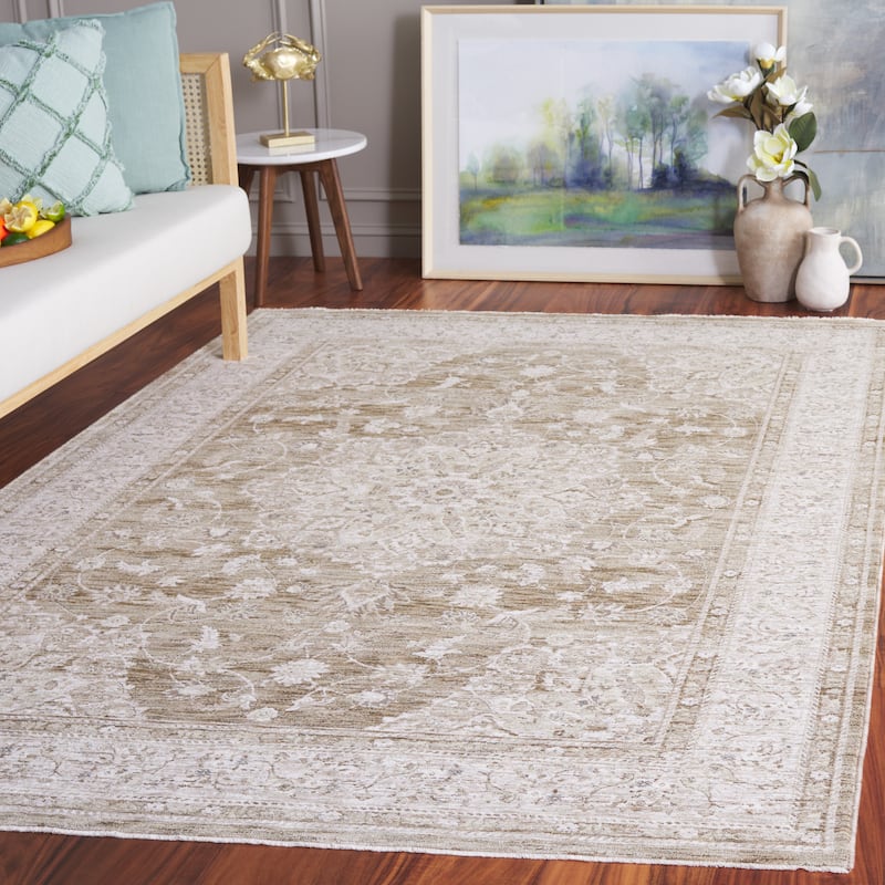 SAFAVIEH Mason Sofka Vintage Rug - 6'3" Square - Beige/Green