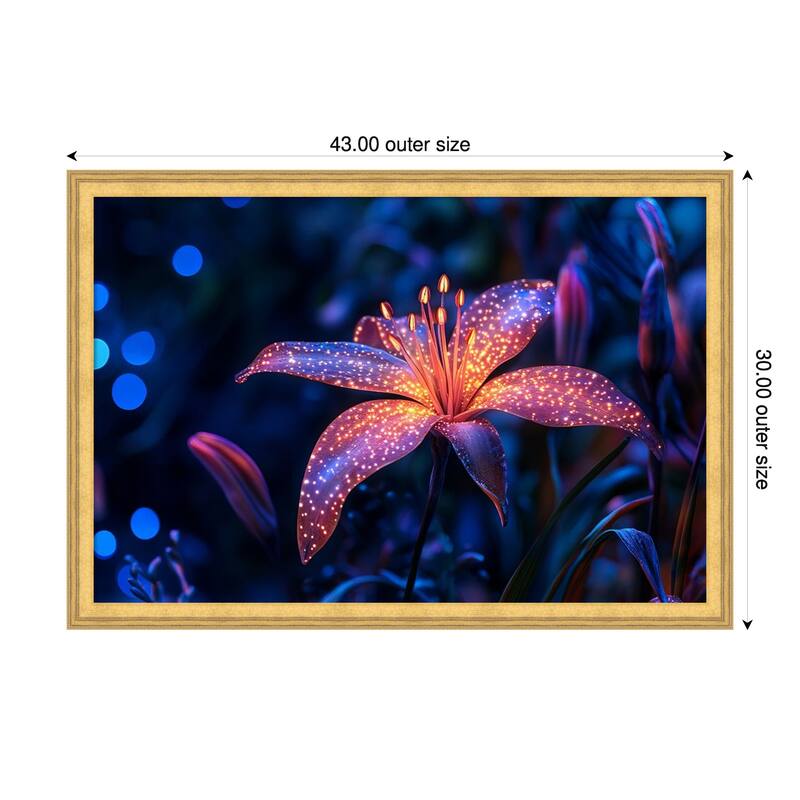 Floral Complementing in Vibrance by Tradelink inhouse artist Wood Framed Wall Art Print - Owen Gold - 43 x 30 in