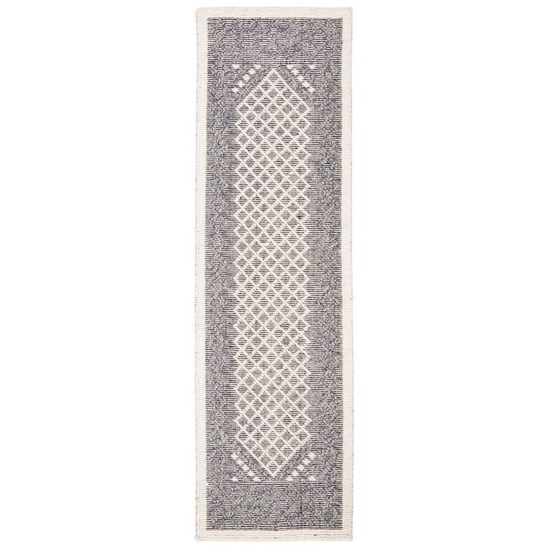 SAFAVIEH Handmade Natura Teresina Transitional Geometric Cream/Navy Wool Rug