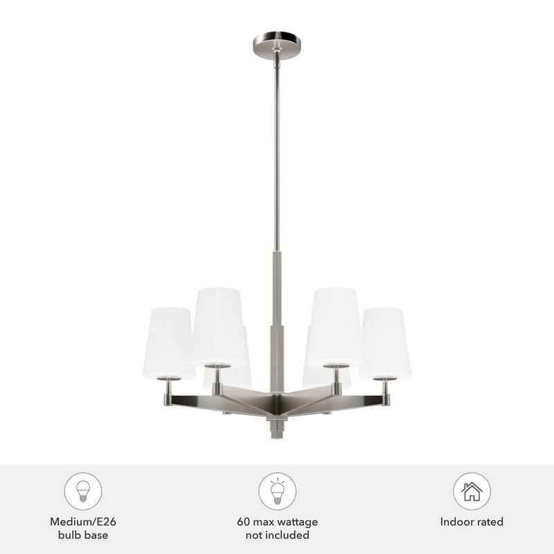 Hunter Nolita Chandelier - Entry, Dining Room, Living Room, Bedroom - Modern, Transitional - Glass Shades
