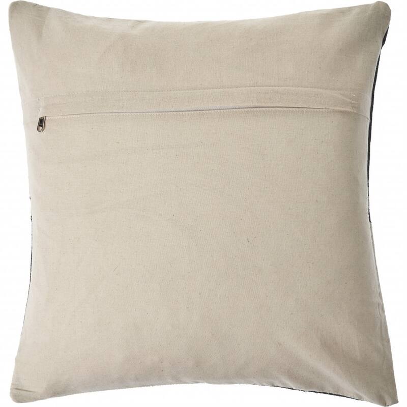 HomeRoots 20" X 20" Charcoal And White 100% Wool Geometric Zippered Pillow