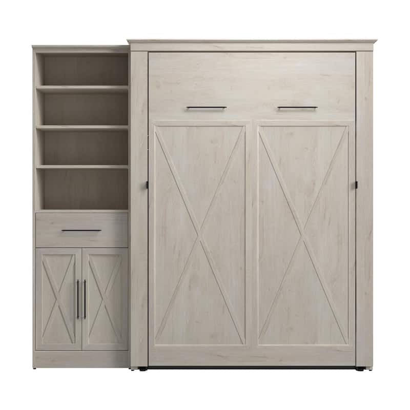 Key West Full Murphy Bed with Closet Wardrobe (88W) by Bestar
