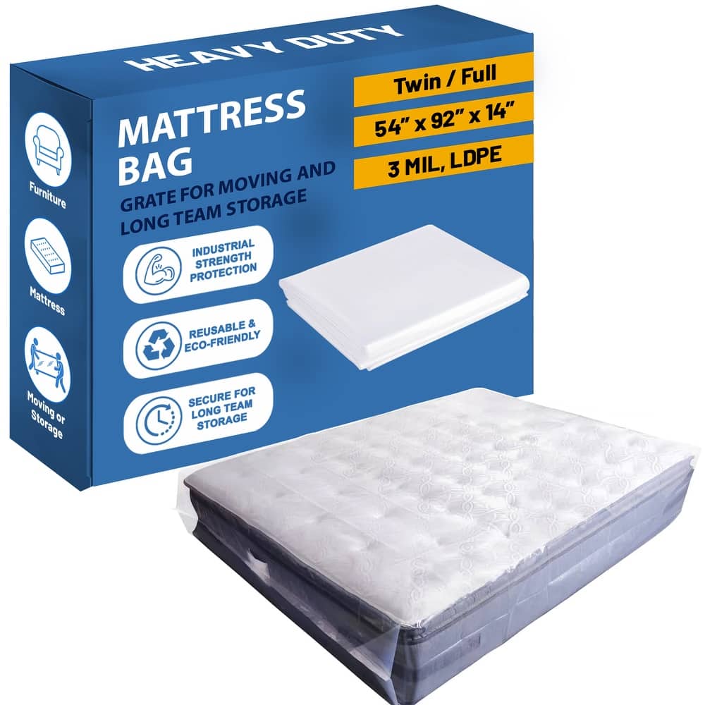 Mattress Bag for Moving & Storage, Heavy-Duty Mattress-Protector Cover, Waterproof Mattresses Storage Bags, Tear Resistant