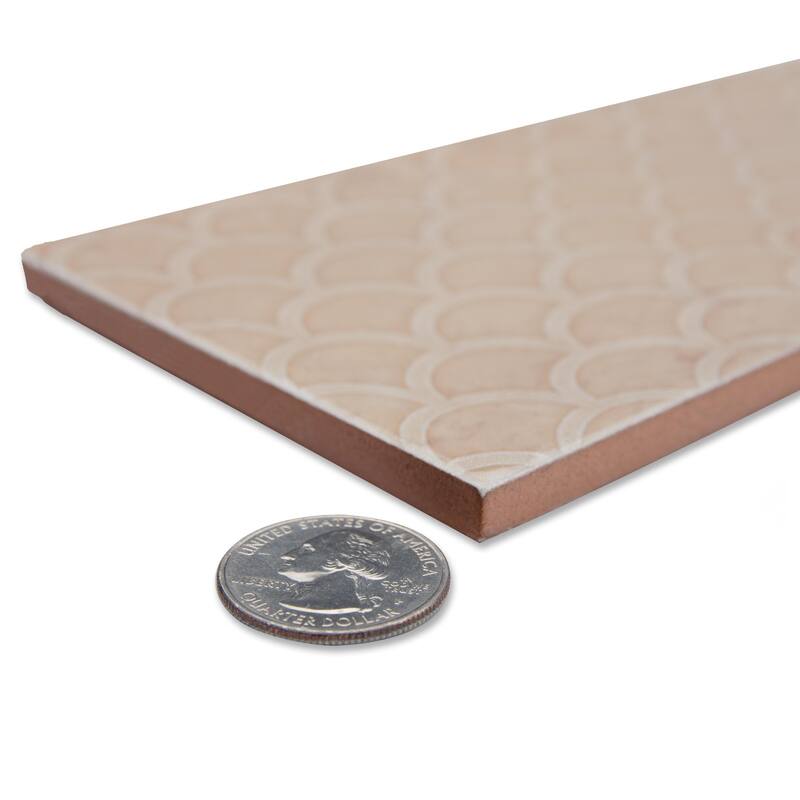 Merola Tile Camden Decor Bone 4" x 8" Ceramic Wall Tile