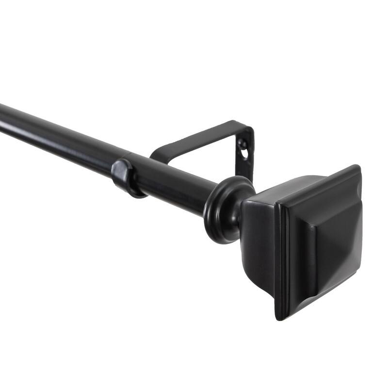 UTOPIA ALLEY Wall Mounted 3/4 Inch Curtain Rod, Single Decorative Drapery Rod, Adjustable Curtain rods for Windows