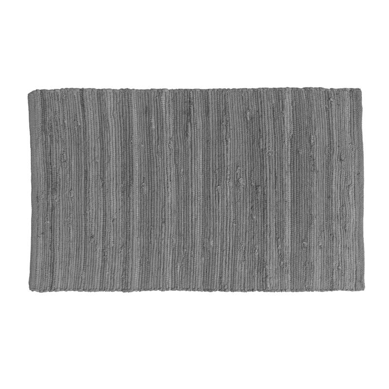 Fabstyles Solid Cotton Handmade Area Rag Rug Living Room, Hallway - 24x36 - Charcoal