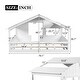 preview thumbnail 5 of 15, Full Size Solid Wood House Bed with Roof and Guardrail for Kids