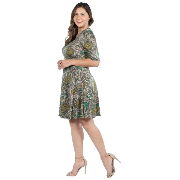 plus size elbow sleeve dress