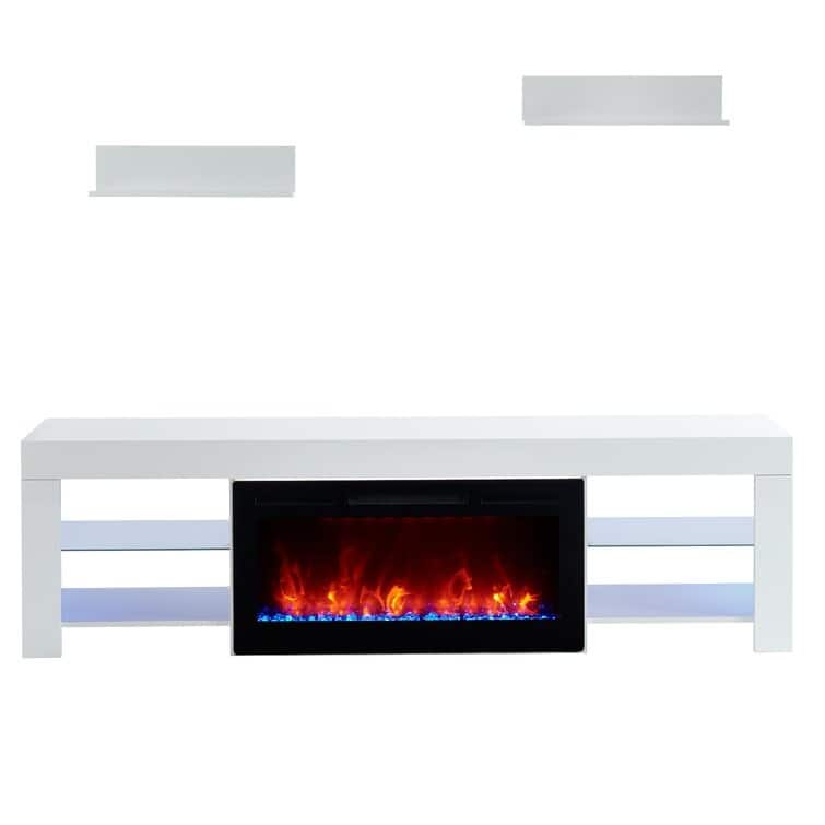 78.7'' Wood Media Console TV Stand Classic Entertainment Center