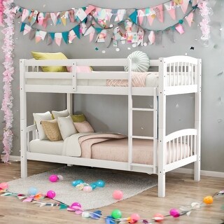 Detachable Design Twin Over Twin Bunk Bed with Ladder