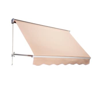 Outsunny 6' Drop Arm Manual Retractable Patio Sun Window Awning with UV & Sun Protection & Included Hardware, Cream