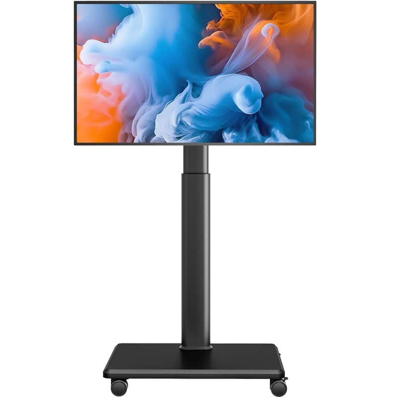 Mobile TV Stand for 27 to 65 Inch TVs, Portable Rolling TV Cart on Wheels - Black - Floor TV Stand