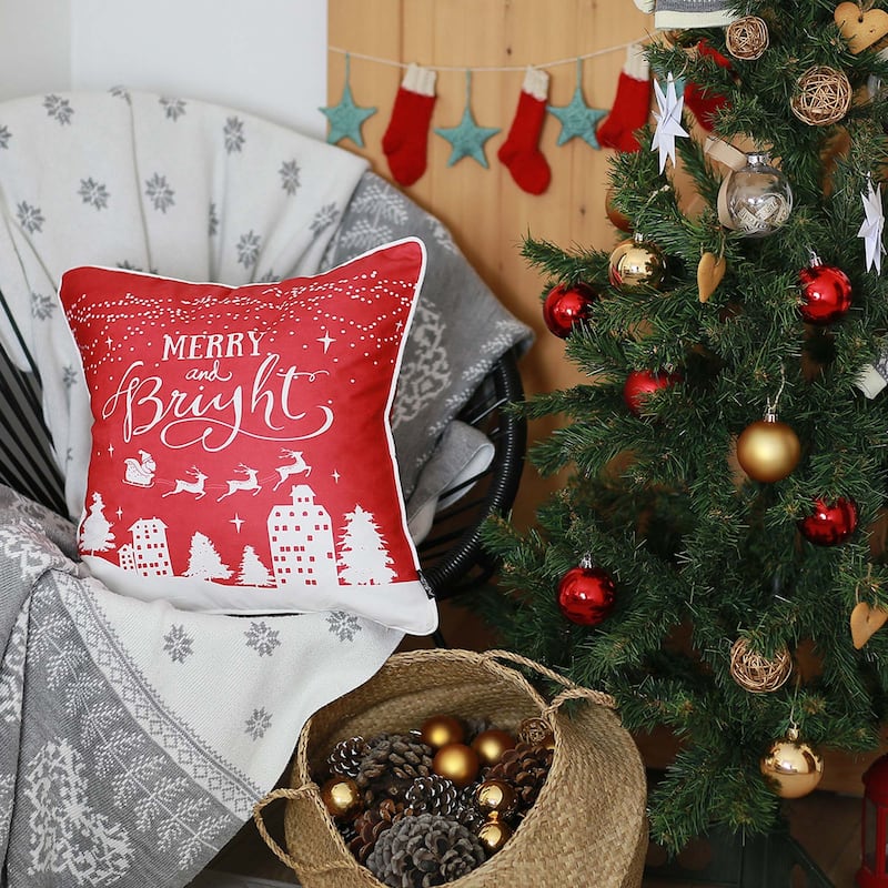 Christmas Night Decorative Single Throw Pillow Square