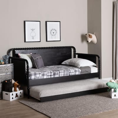 Lucera Bobbin Daybed with Rolling Trundle - Wooden Bed Frame with Turned Spindle Detailing, Classic Style Sofa Bed
