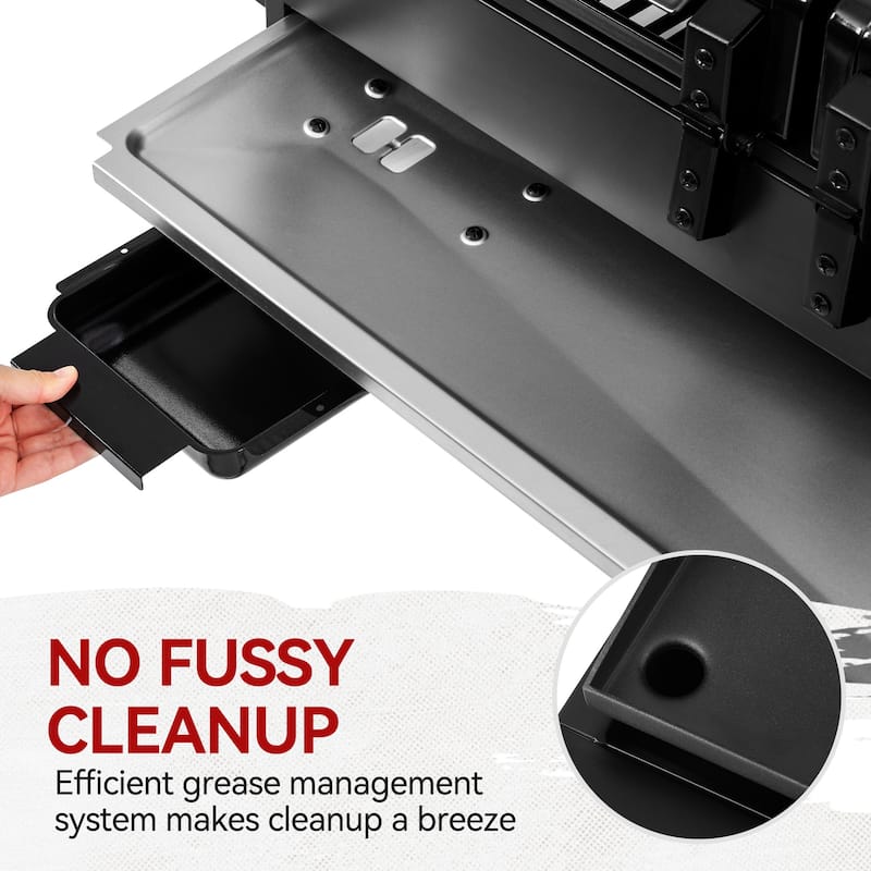 Royal Gourmet GD4002TP Portable Tabletop Grill & Griddle Combo, Black