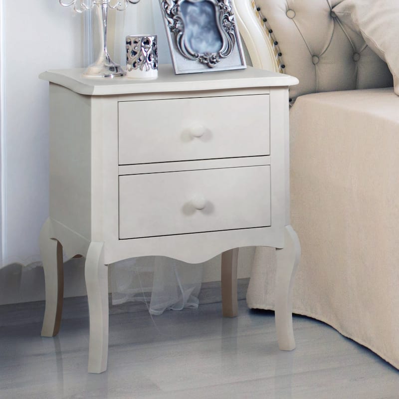 Hoa Traditional Solid Wood 2-Drawer Nightstand by Furniture of America