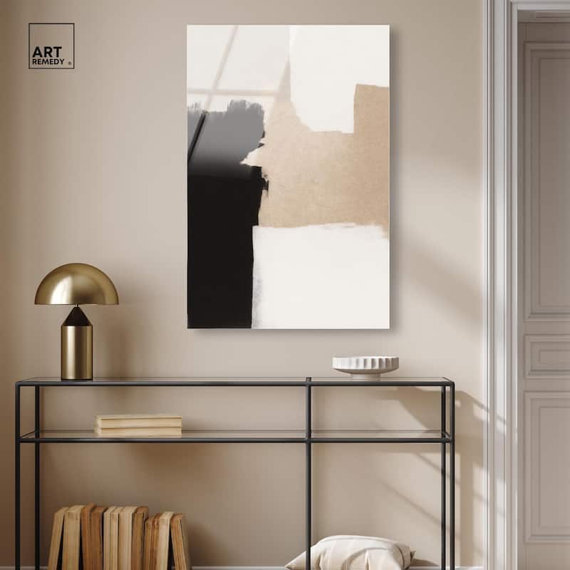Beige and Black I Acrylic by Art Remedy, Ready to Hang