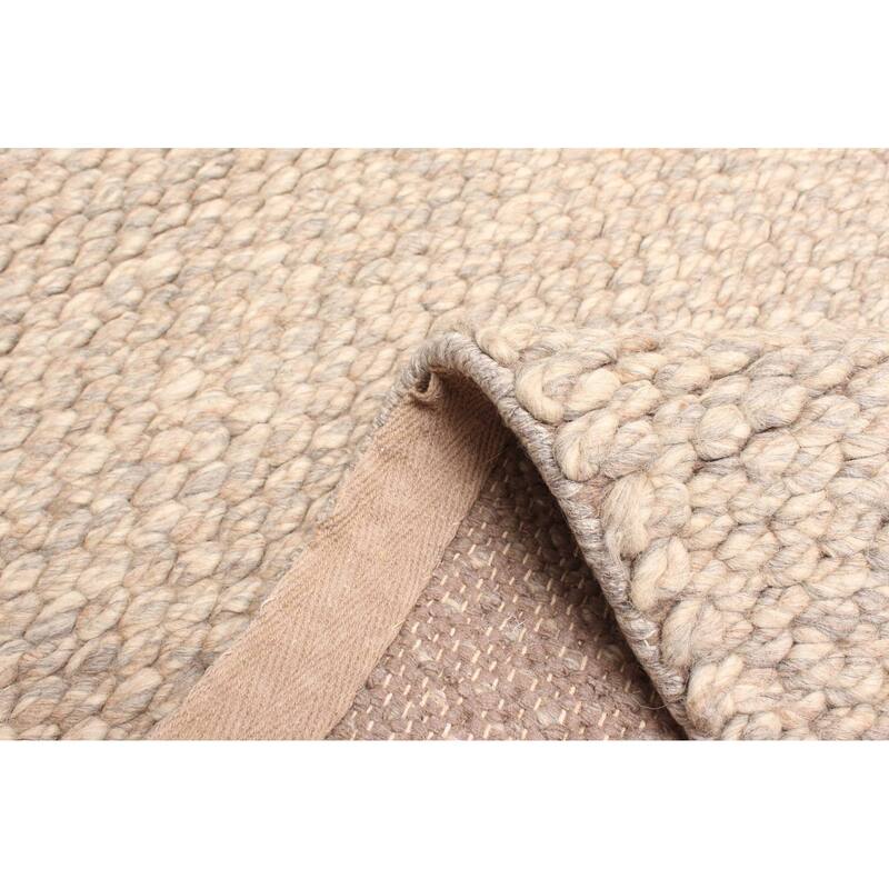 ECARPETGALLERY Braid weave Sienna Tan Wool Rug - 5'4 x 7'2
