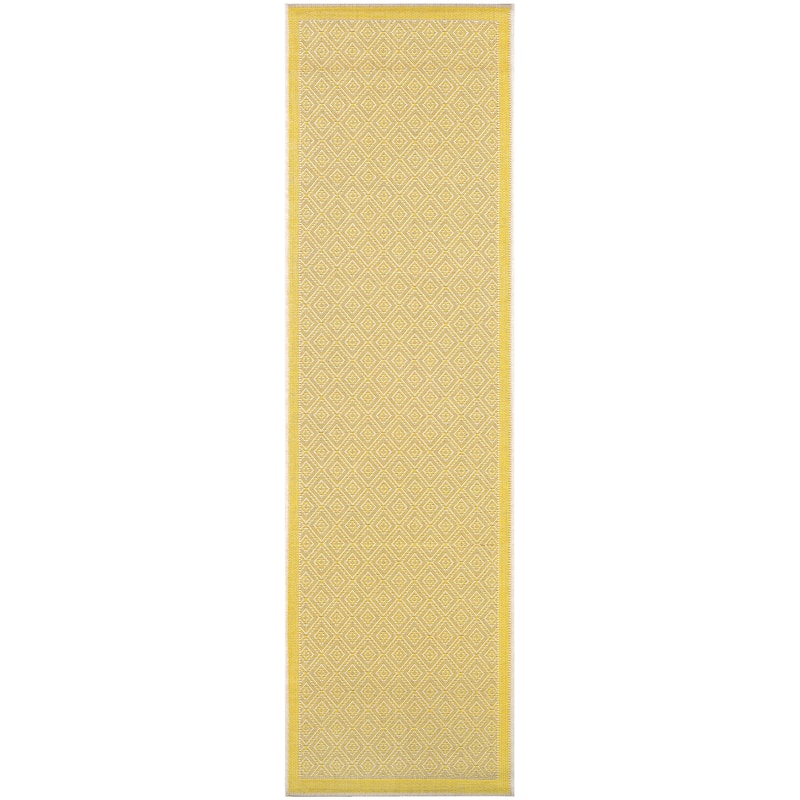 Dream Decor Rugs Samantha Indoor Outdoor Area Rug - 2'3" x 11'9" Runner - Yellow/Ivory