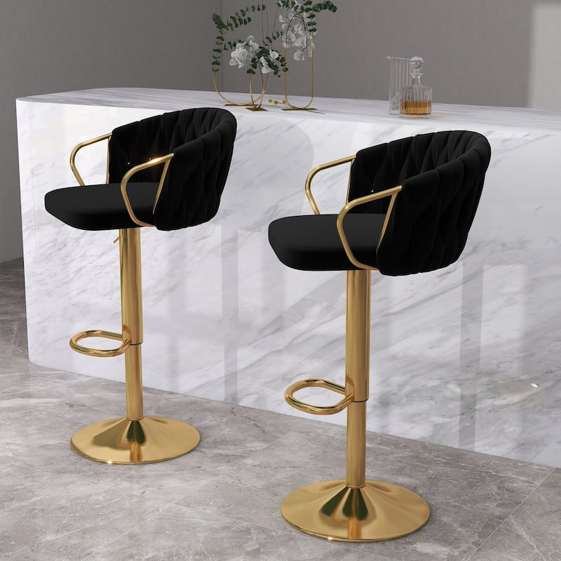 Modern Adjustable Bar Stools (Set of 2)