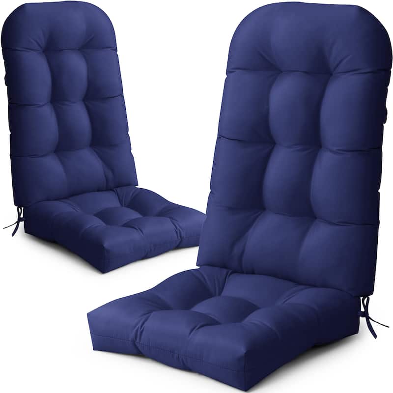 Adirondack Style Patio Outdoor Chair Cushion for Adirondack Chair or Lounge Rocking Chair - See picture - 2-Piece Set, Navy Blue