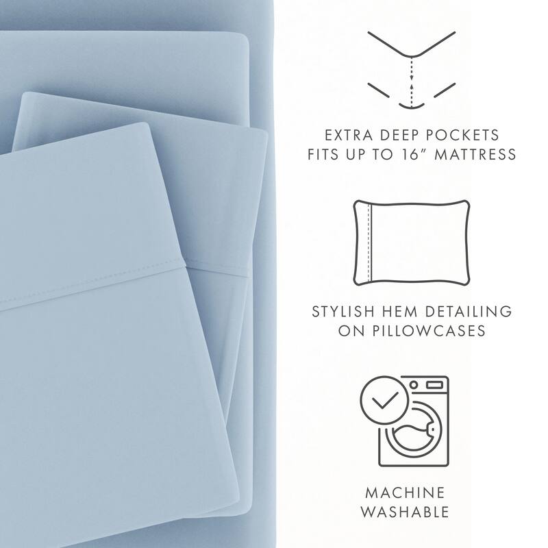 Becky Cameron Ultra-Soft Deep Pocket 4 Piece Bed Sheet Set