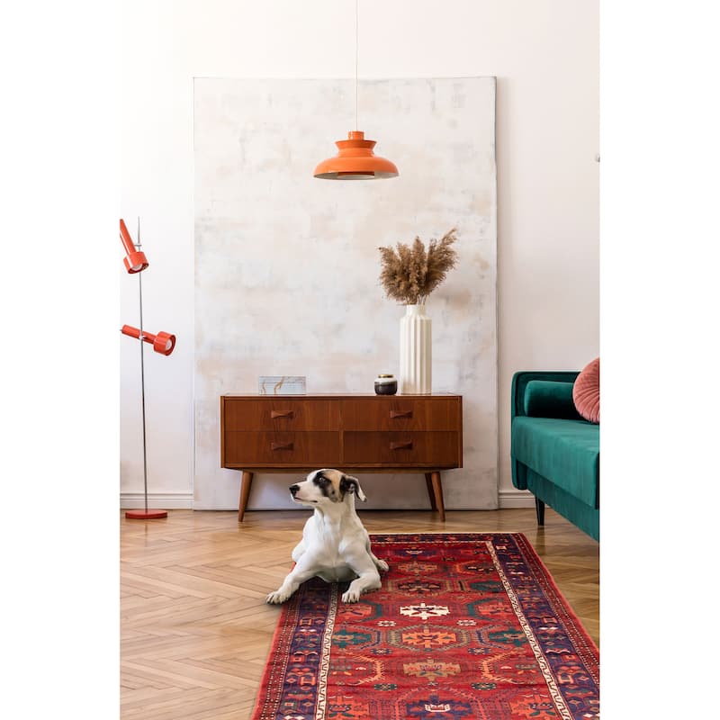 ECARPETGALLERY Hand-knotted Andelz Red Wool Rug - 4'6 x 9'6