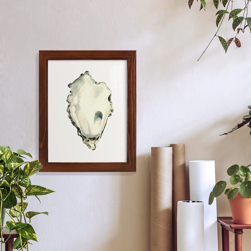 Neutral Oyster Study IV -Framed Print w/glass-Cherry Red