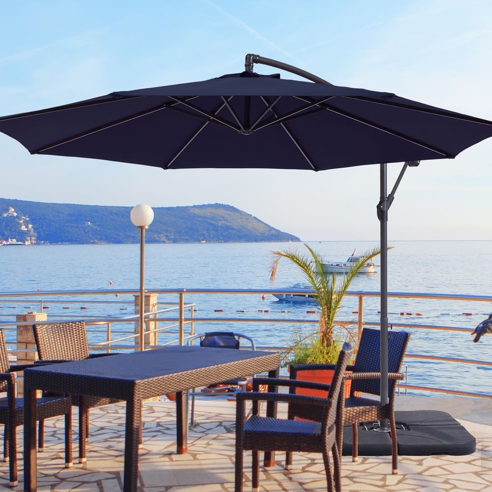 LIVOOSUN 10ft Patio Offset Umbrellas,Hanging Market Patio Umbrella