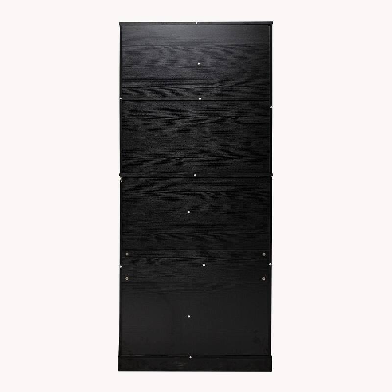 72" Kitchen Pantry Cabinet With Three Keyboard Drawers,Featuring Six Adjustable Door Shelves, Storage Cupboard - Black