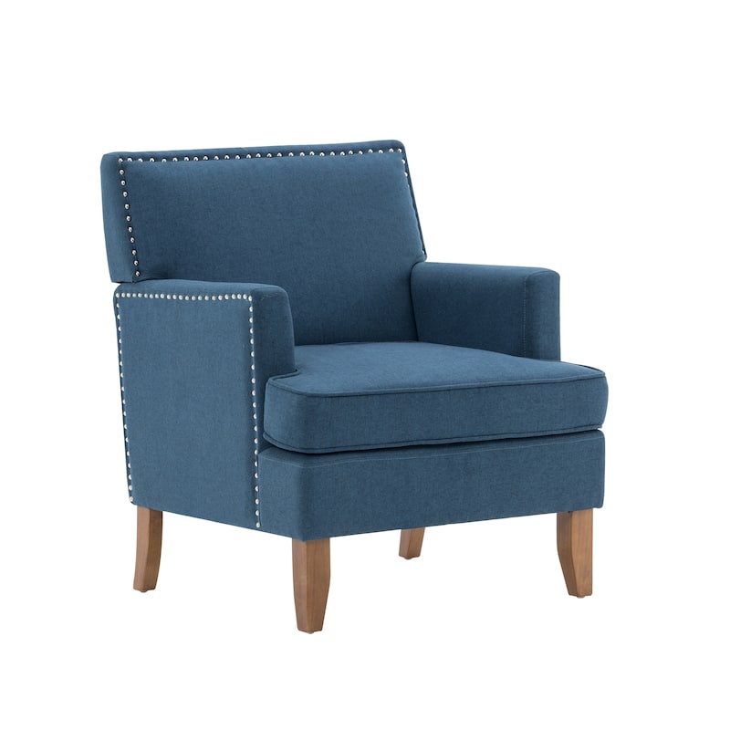 Porthos Home Gavi Fabric Upholstered Accent Chair with Rubberwood Legs