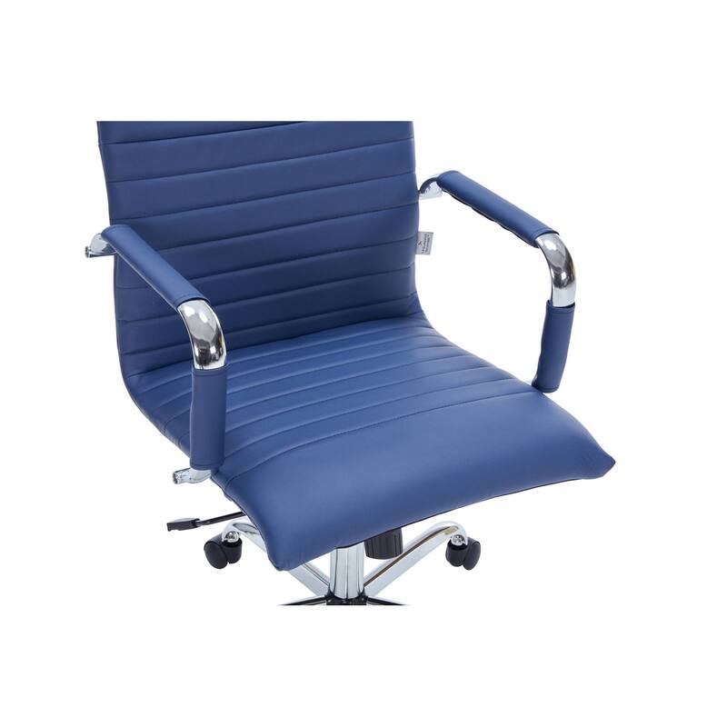 Harris Ergonomic Mid-Back Leather Office Chair with Metal Frame, Adjustable Height, Tilt Lock, and Swivel for Home Office