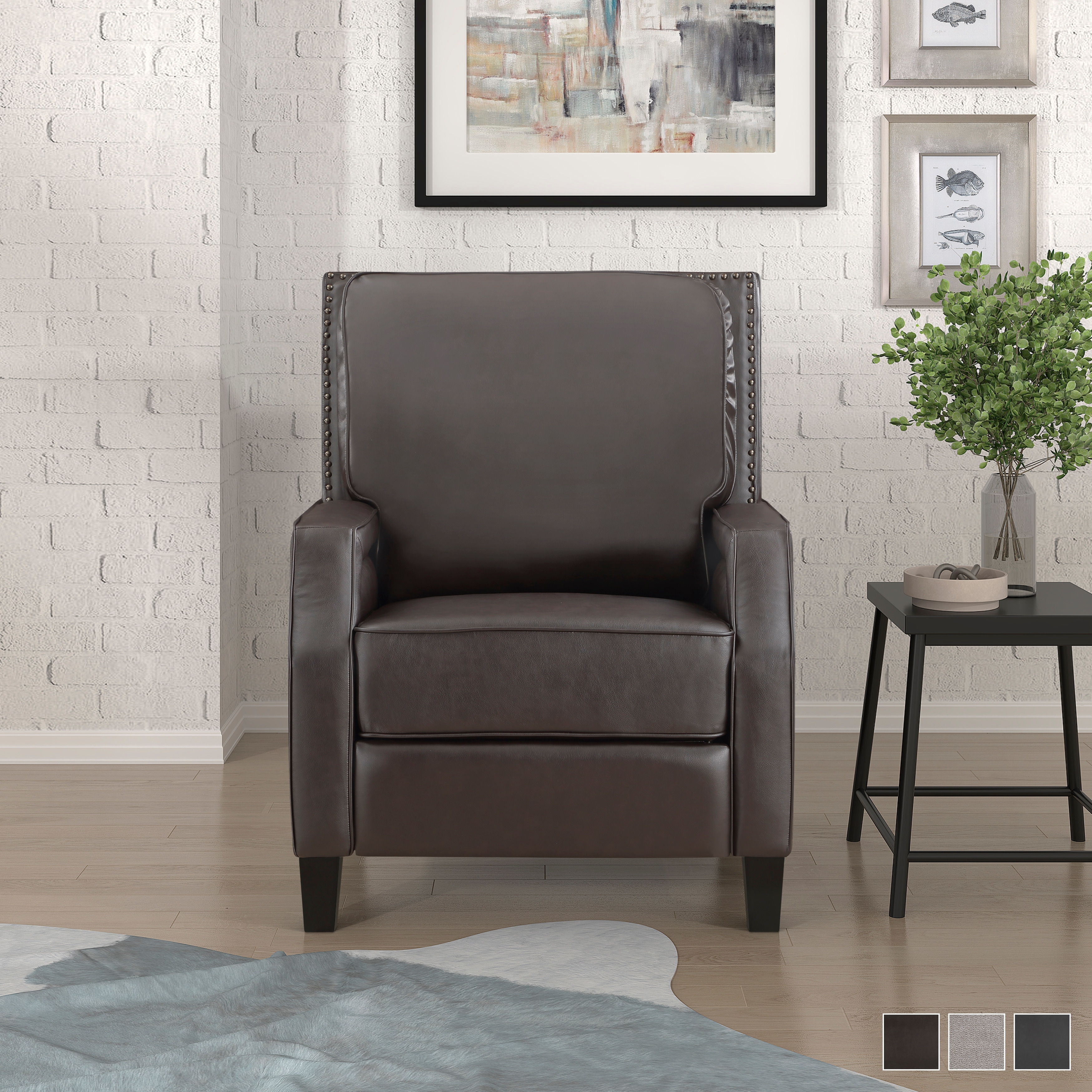 Beckett leather pushback recliner gray outlet