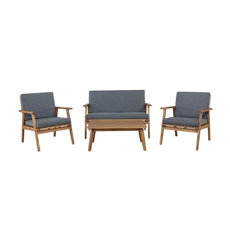 Saco 4-Piece Outdoor Chat Set - Grey