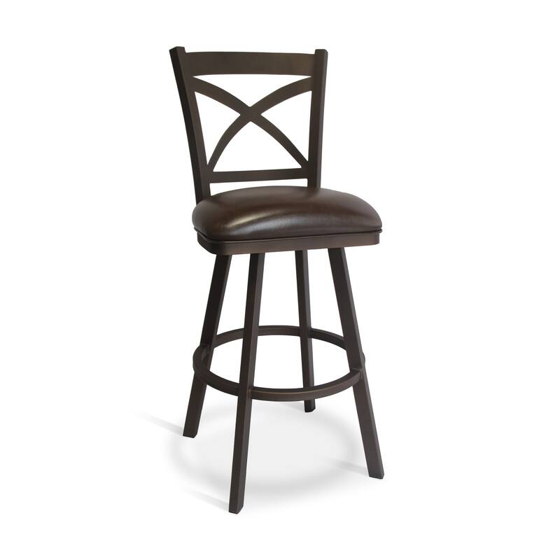 Tempo Furniture Edison Swivel 26" Counterstool/30" Barstool by Furnish Theory - Bar Height - Sun Bronze & Dark Brown