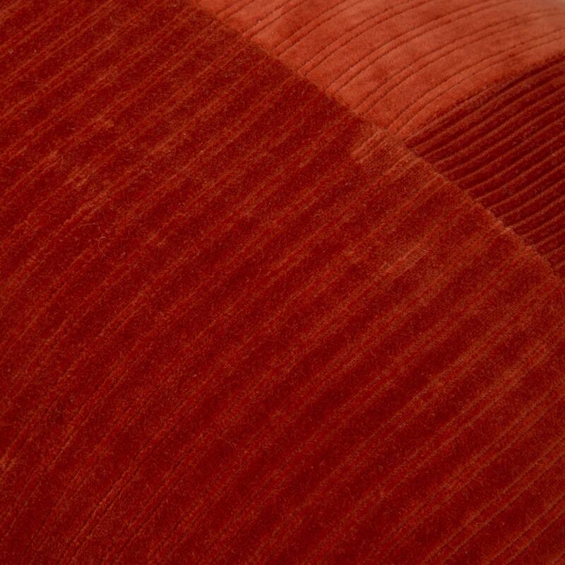 Rizzy Home Solid Corduroy Modern Pattern Blocked Throw Pillow