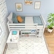 preview thumbnail 31 of 30, Max and Lily Twin-Size Low Loft with Pull-Out Desk and 3-Shelf Bookcases