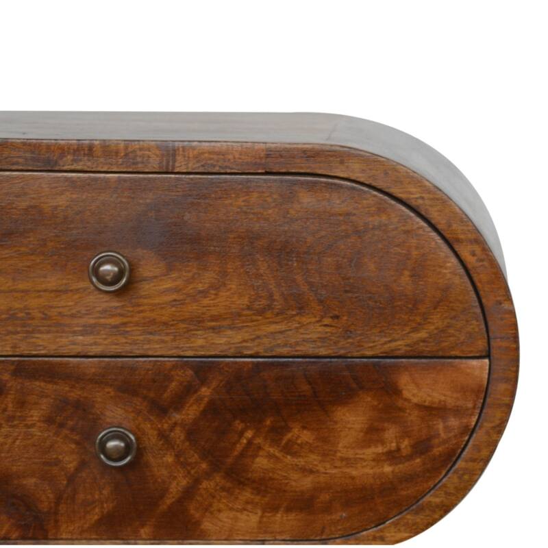 Contemporary Design Drawer Circular Wooden Nightstand,Durable And Sturdy