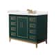 Option Green / White Cultured Marble Top / Satin Bronze