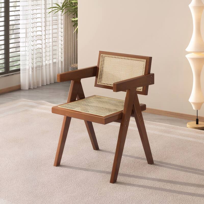 Modern Mid Century Dining Chairs Set of 2,Brown