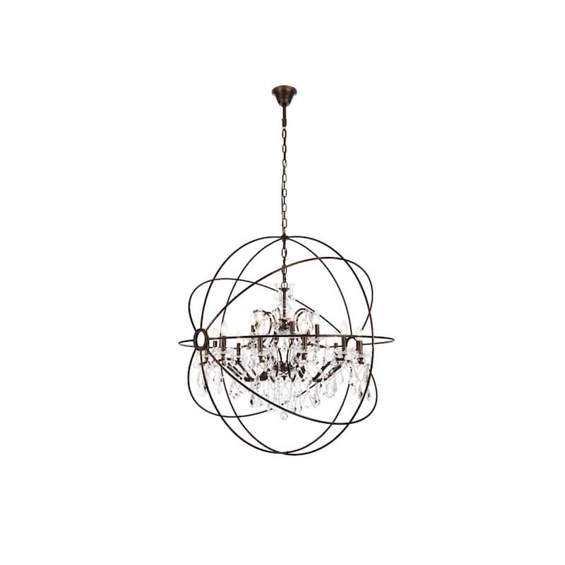 Royce Edge 18-Light Dark Bronze Chandelier - dark bronze (royal cut clear crystals)